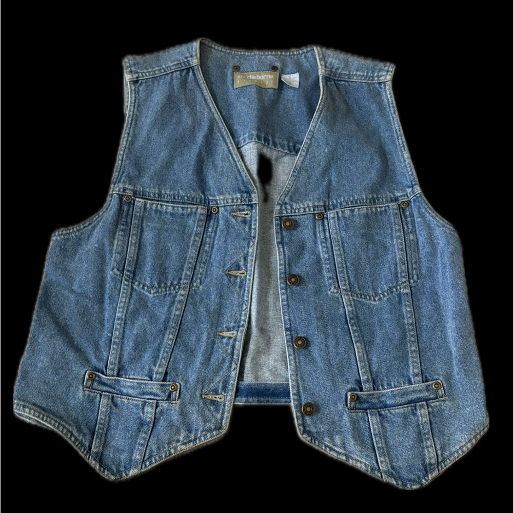Liz Claiborne Light Blue Denim Vest